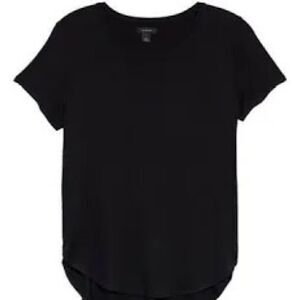 Halogen Plus Size Pima Cotton Black Short Sleeve Crewneck T Shirt. Size 2X.